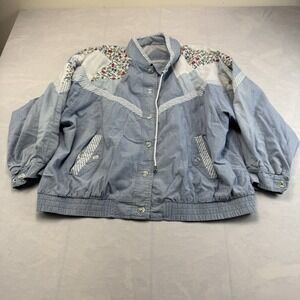 Stonybrook Vintage Floral Patchwork Windbreaker Jacket Women's 2XL